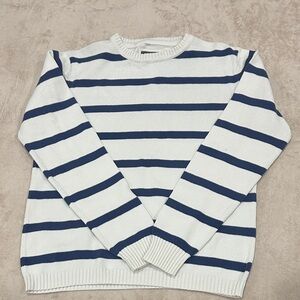 Striped White and Blue Men's Sweater